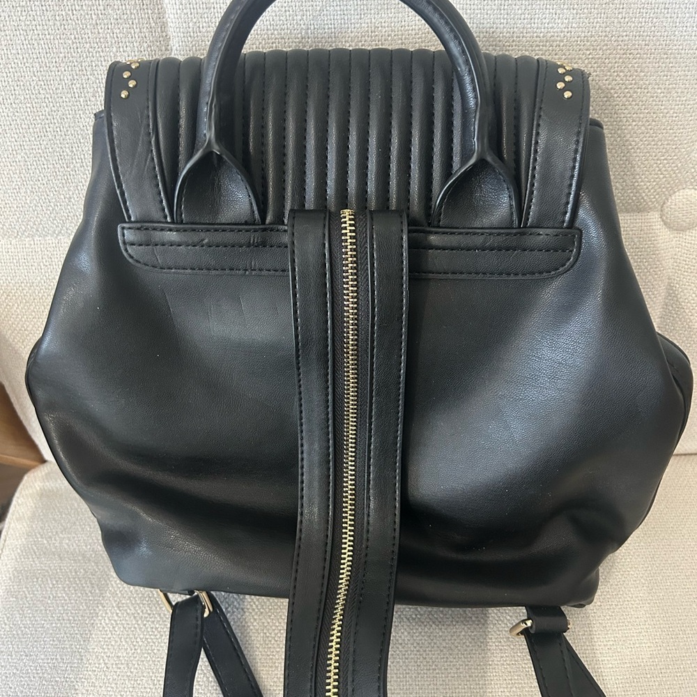 GUESS Black Backpack with Gold Studs - Picture 3 of 6